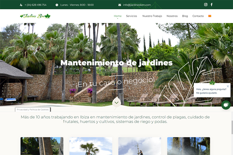 Te presentamos la nueva web de Jardines Ben